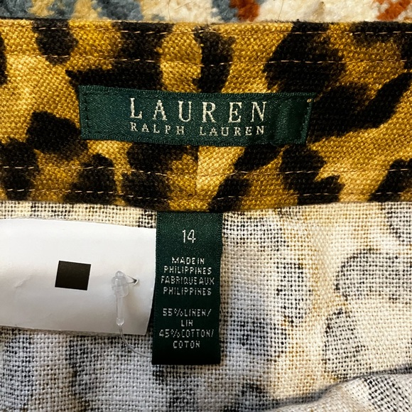 NWT Ralph Lauren linen blend button up leopard skirt (14) - Picture 6 of 11